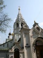 church building with a bell tower