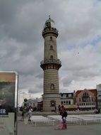lighthouse in old city, germany, Warnemuende