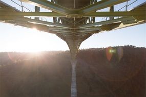 bridge in the mountains under the bright sun