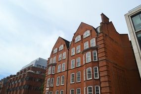 red brick facade of old building