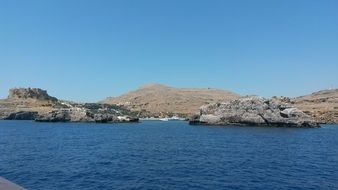 the old city on the coast in Greece