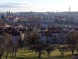 panoramic view of the old town Prague, Czech Republic