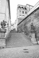 stone historical staircase in prague