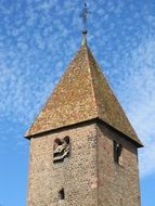 Romanesque church tower in Alsace, France