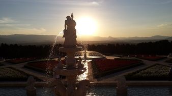 landscape of monument in a city park