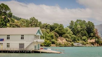 house by the sea on a spring day