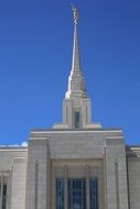 Church steeple in salt lake city