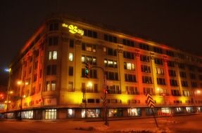 Lighting hotel in Canada at night time