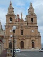 square in front of the cathedral in mellieha in Malta