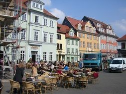 outdoor cafe on a city square in Erfurt