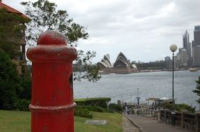 hydrant against the backdrop of the Sydney Opera
