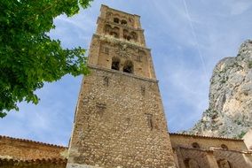 Bell tower in medieval village