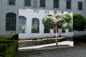 art courtyard perspective installation
