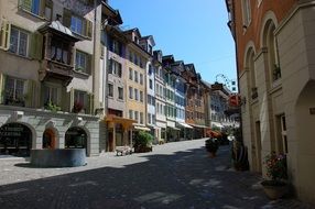 Street of the old town in Bremgarten