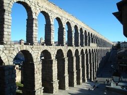 Ancient aqueduct in Segovia Spain