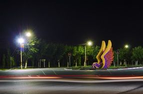 Night street in Kazakhstan