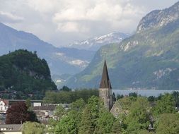 landscape in the mountains in switzerland
