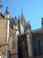 historical spiky towers and steeples on churches in Spain