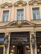 Facade of the building in Prague Czech Republic