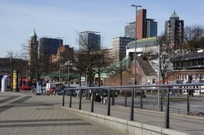 sunny street in hamburg