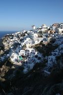 panoramic view of mediterranean architecture, greece, santorini