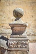 stone column near the church building