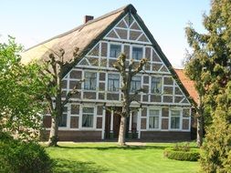 traditional german farm house in garden