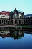 Reflection of old town in a water, dresden