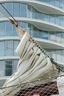 white sail on a ship