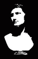 marble bust as illustration on a black background