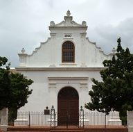 architectural facade of the white church