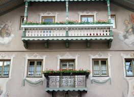 facade of a building with balconies in bavaria