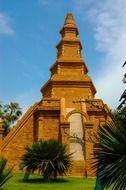 golden tower on sky background, Thailand