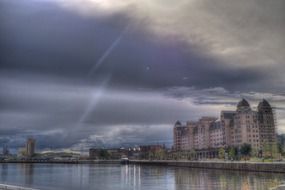 view of the city on the water in norway