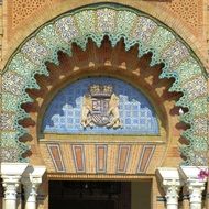 traditional ceramic decoration of the entrance to the house