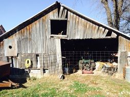 wooden shed in the village