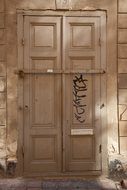 beautiful wooden door in the old town of Stockholm