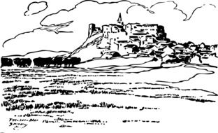 castle buildings drawing