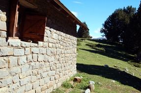 landscape of stone cabin