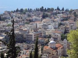 panoramic landscape view of the city of lamia in greece