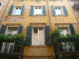 balconies on a building in verona