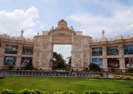 film city entrance in a garden