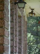 brick house and lamp