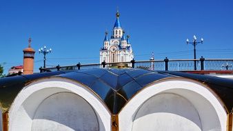 church in komsomolskaya square in khabarovsk