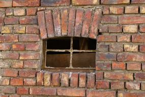 small window in a brick building