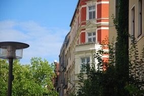 red building facade in Berlin