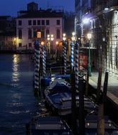 romantic channel in Venice at night