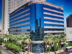 modern architecture among palm trees in phoenix, arizona