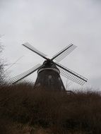 windmill at grey sky
