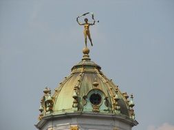 statue on the dome of the cathedral in Brussels